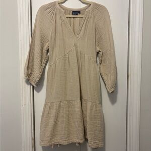 GAP Beige Crinkle Dress